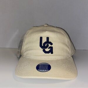 Union Green Rally Snapback Hat One Size Ivory and Navy Blue NWT
